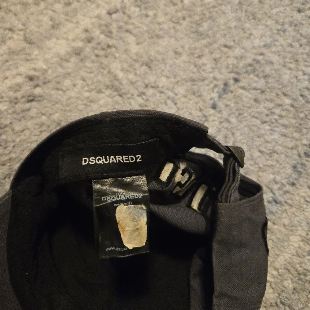 DSQUARED2 ICON Baseball Cap Grey Black Embroidered Distressed Hat One Size - Picture 5 of 7